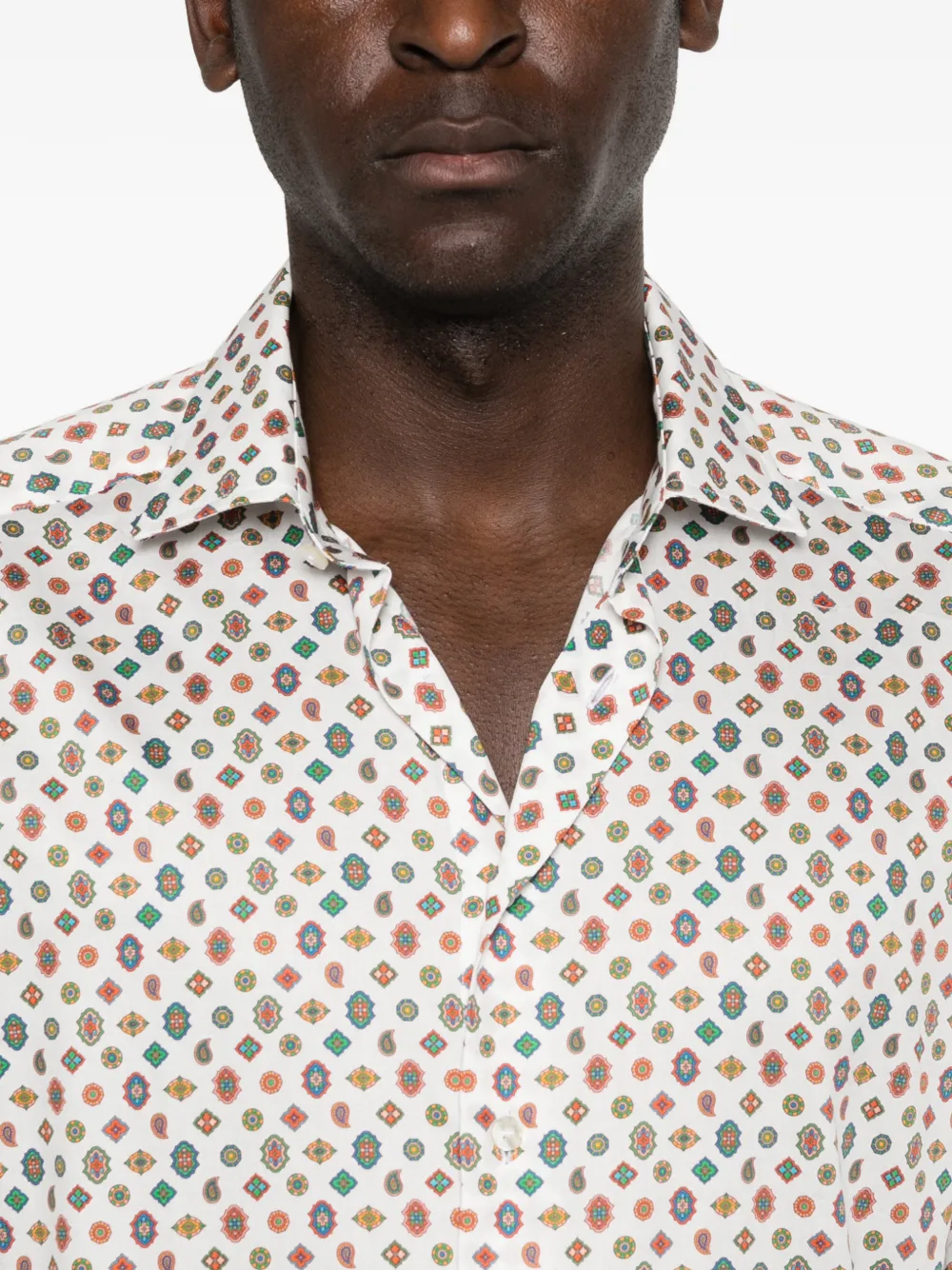 MRIB000199SA5Q6 CAMISA ESTAMPADO MOSAICO "ETRO" SZM   - blanco verde naranja