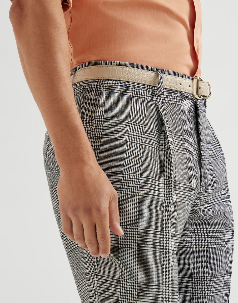 MB427L00H PANTALÓN GALES LINO "BRUNELLO CUCINELLI" SZM        - gris