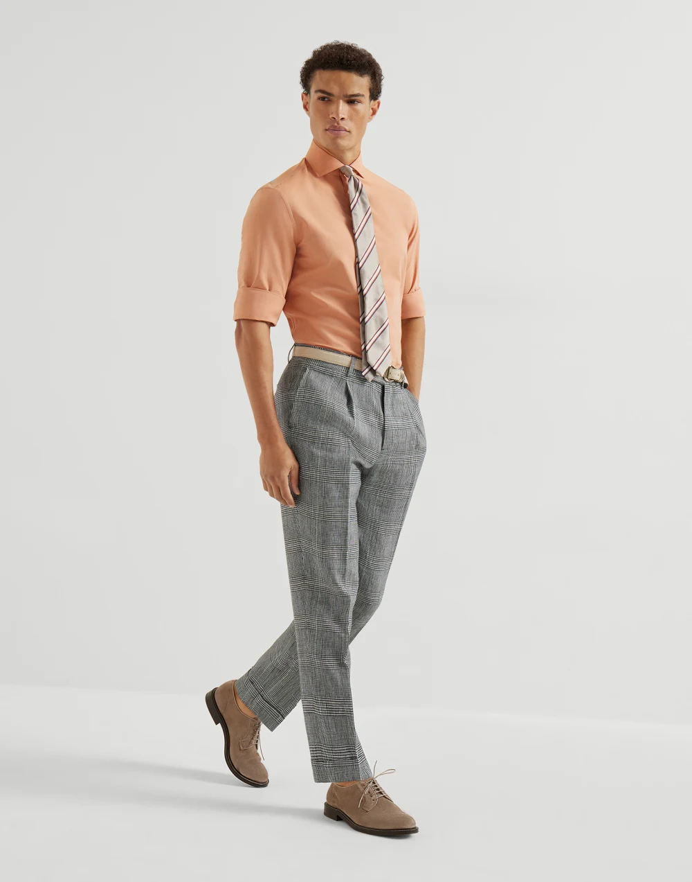 MB427L00H PANTALÓN GALES LINO "BRUNELLO CUCINELLI" SZM        - gris