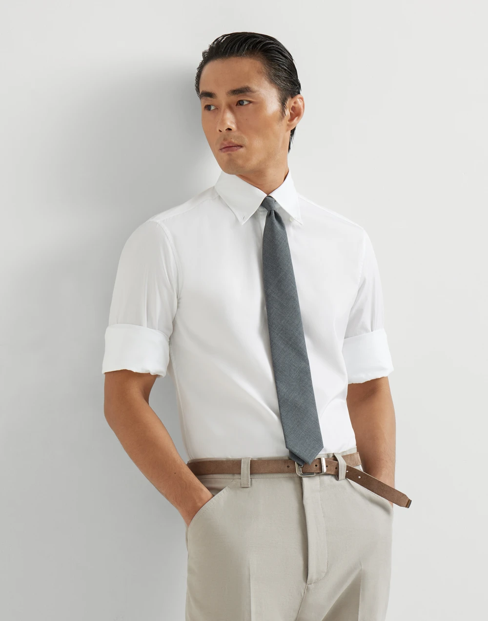 MBUC40038  CAMISA BD "BRUNELLO CUCINELLI" SZM    - blanco