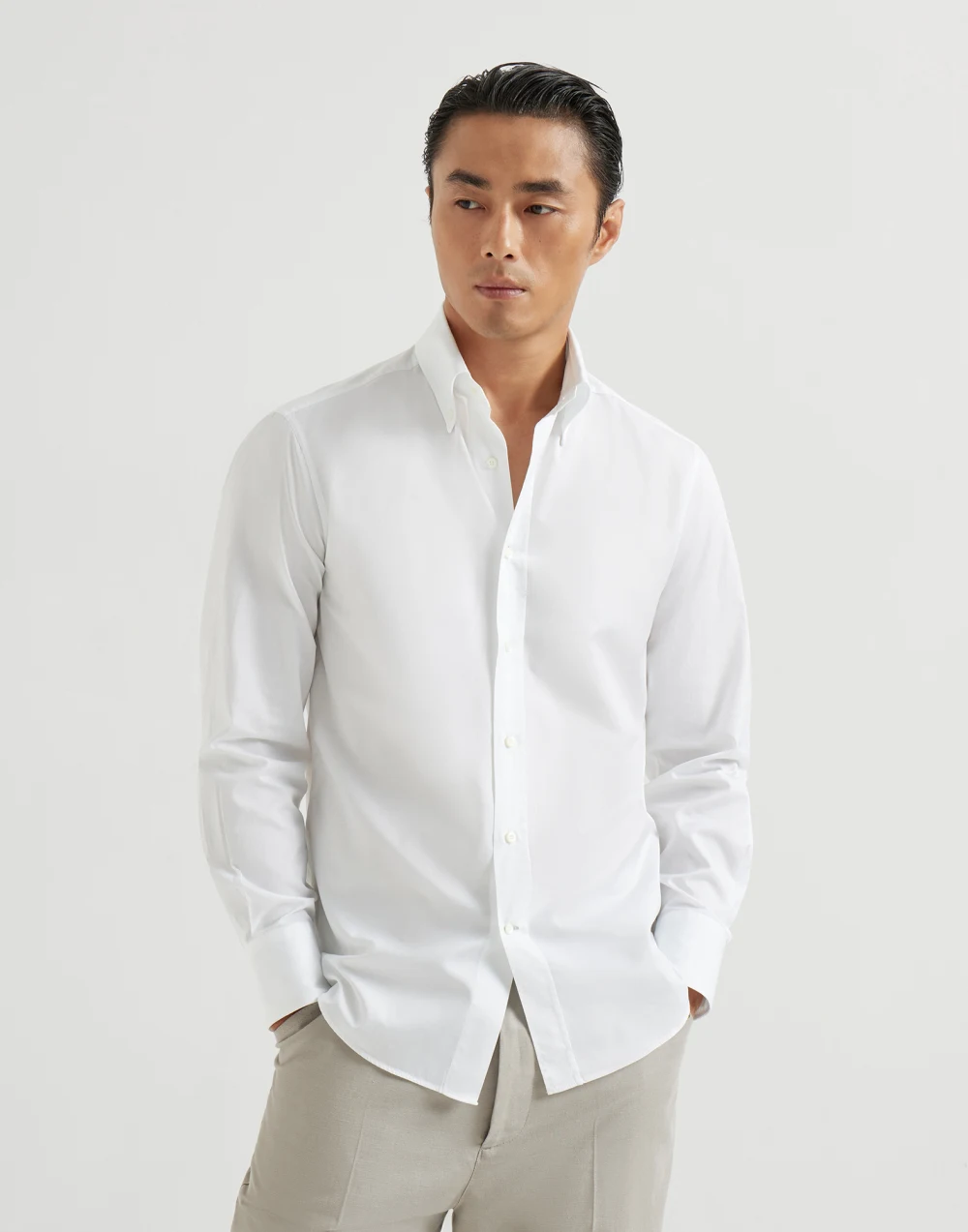 MBUC40038  CAMISA BD "BRUNELLO CUCINELLI" SZM    - blanco