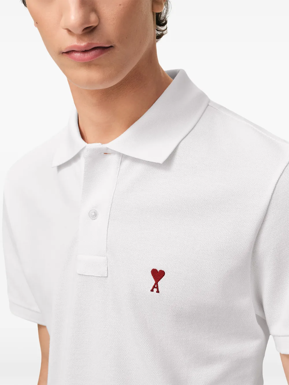 BFUPL001760 POLO PIQUÉ DE COEUR "AMI PARIS" S8M SZM - blanco