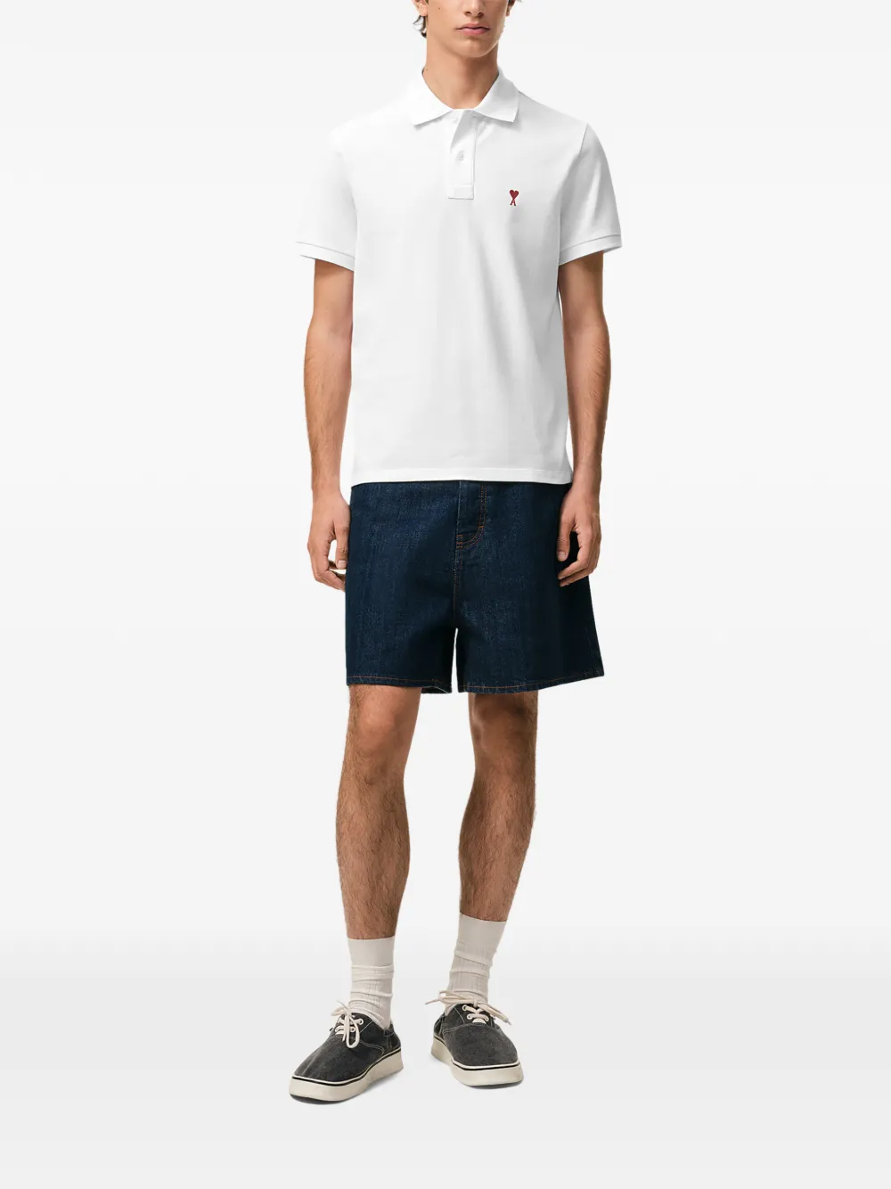 BFUPL001760 POLO PIQUÉ DE COEUR "AMI PARIS" S8M SZM - blanco