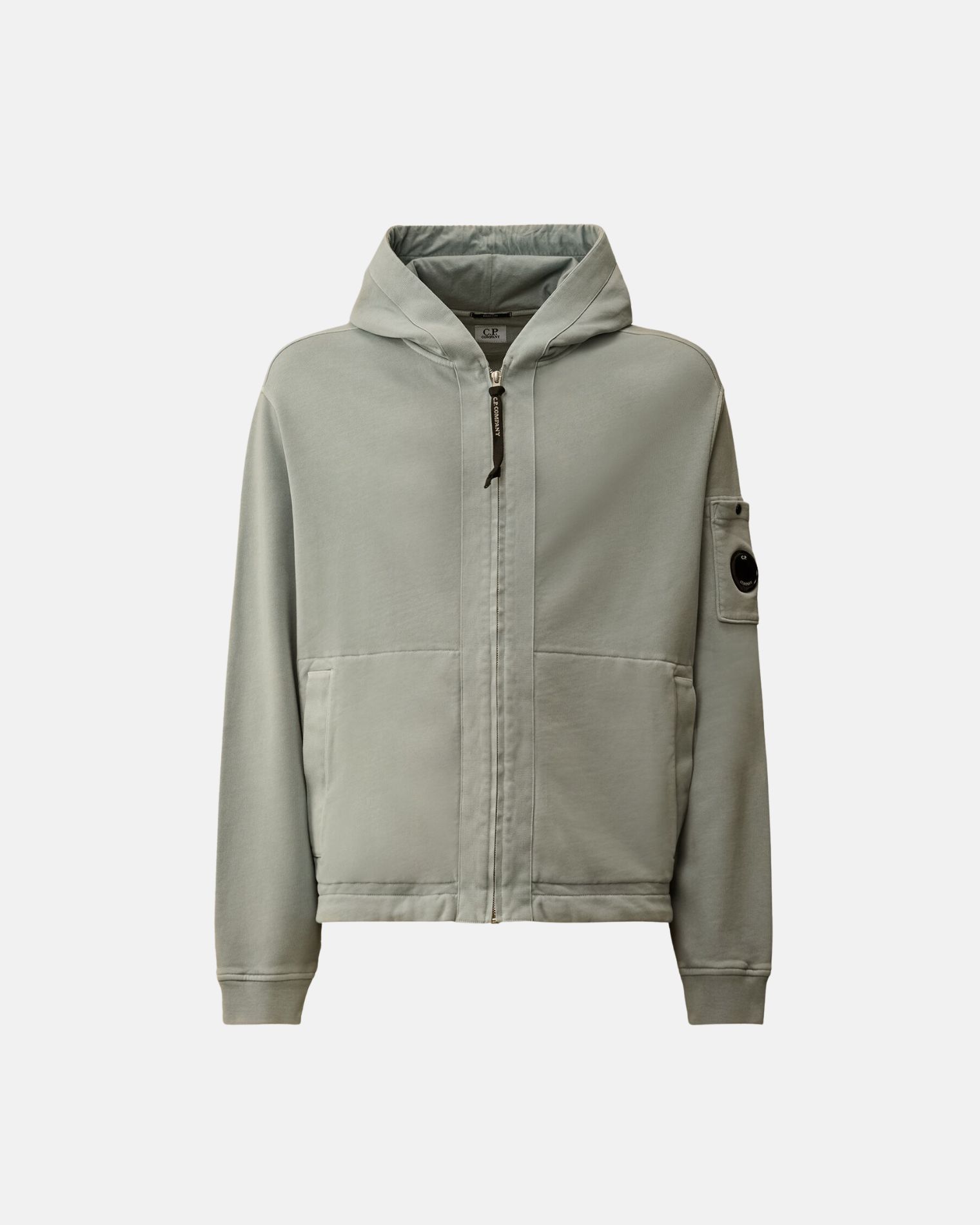 20CMSS039A110044R SUDADERA CAPUCHA Y ZIP "C.P. COMPANY" SZM    - verde agua
