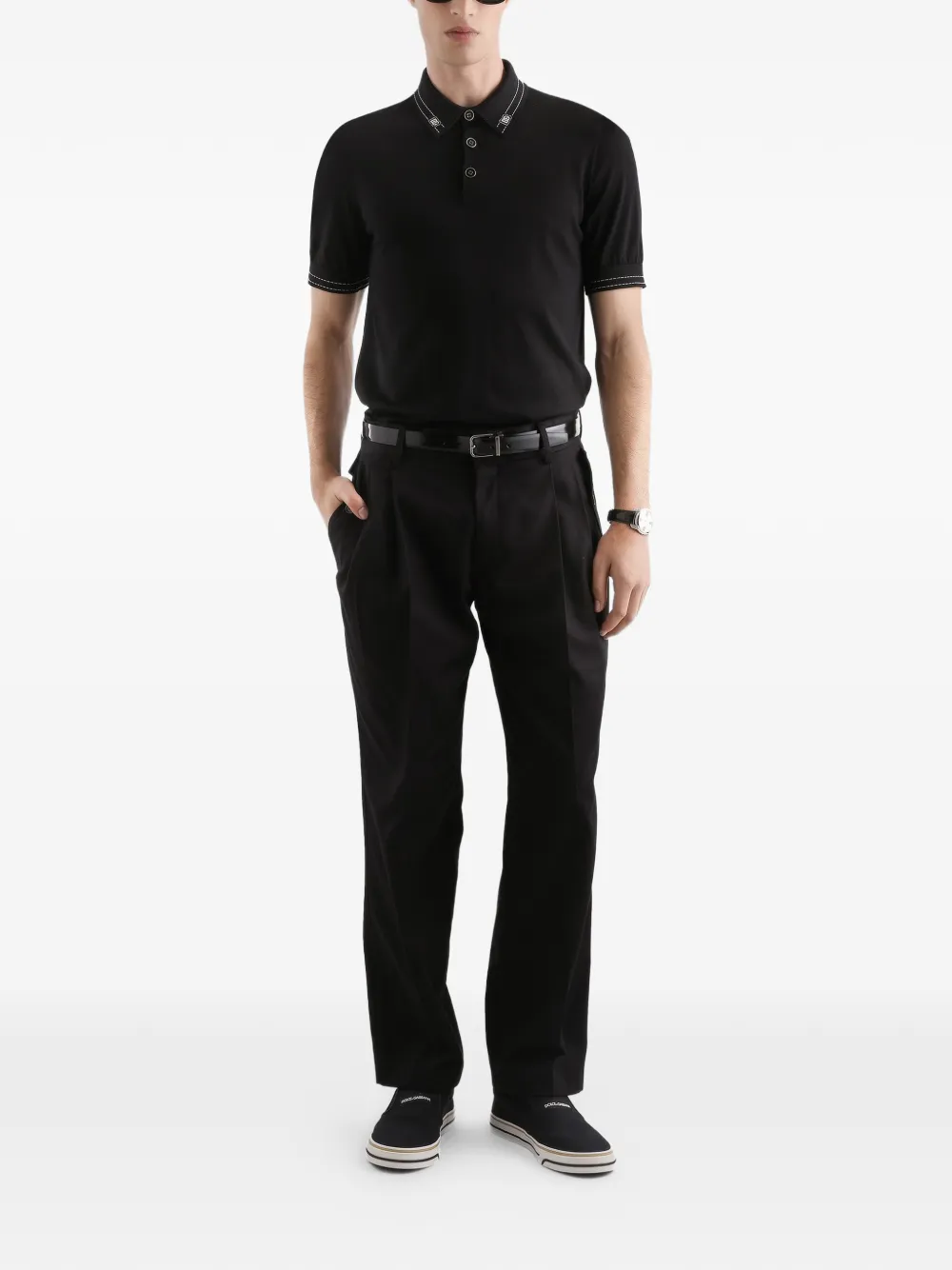 GXZ02TJBSOI POLO "DOLCE & GABBANA" SZM   - negro