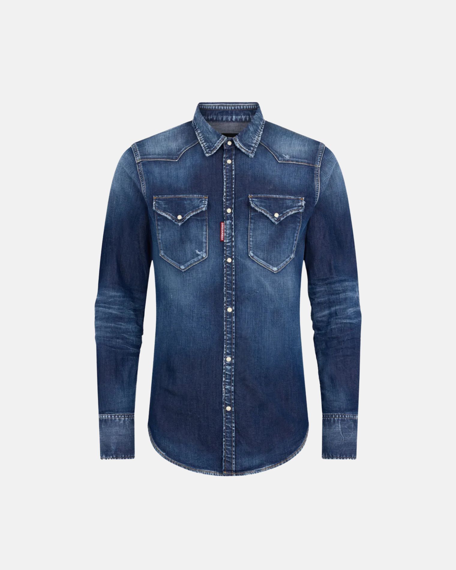 S74DM0986S30341 CAMISA CAWBOY DENIM "DSQUARED2" SZM    - azul indigo