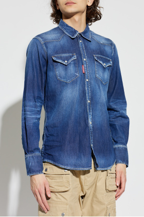 S74DM0986S30341 CAMISA CAWBOY DENIM "DSQUARED2" SZM    - azul indigo