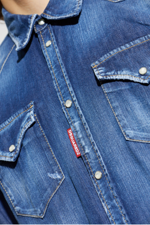 S74DM0986S30341 CAMISA CAWBOY DENIM "DSQUARED2" SZM    - azul indigo