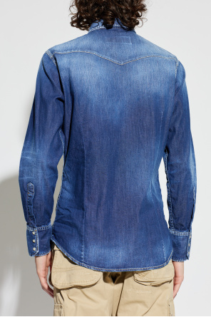 S74DM0986S30341 CAMISA CAWBOY DENIM "DSQUARED2" SZM    - azul indigo