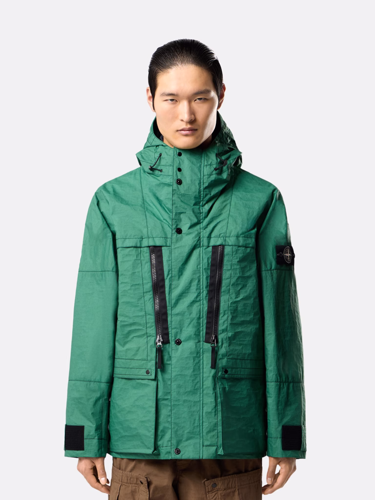 4100061S0356 PARKA CORTA CAPUCHA "STONE ISLAND" SZM - verde