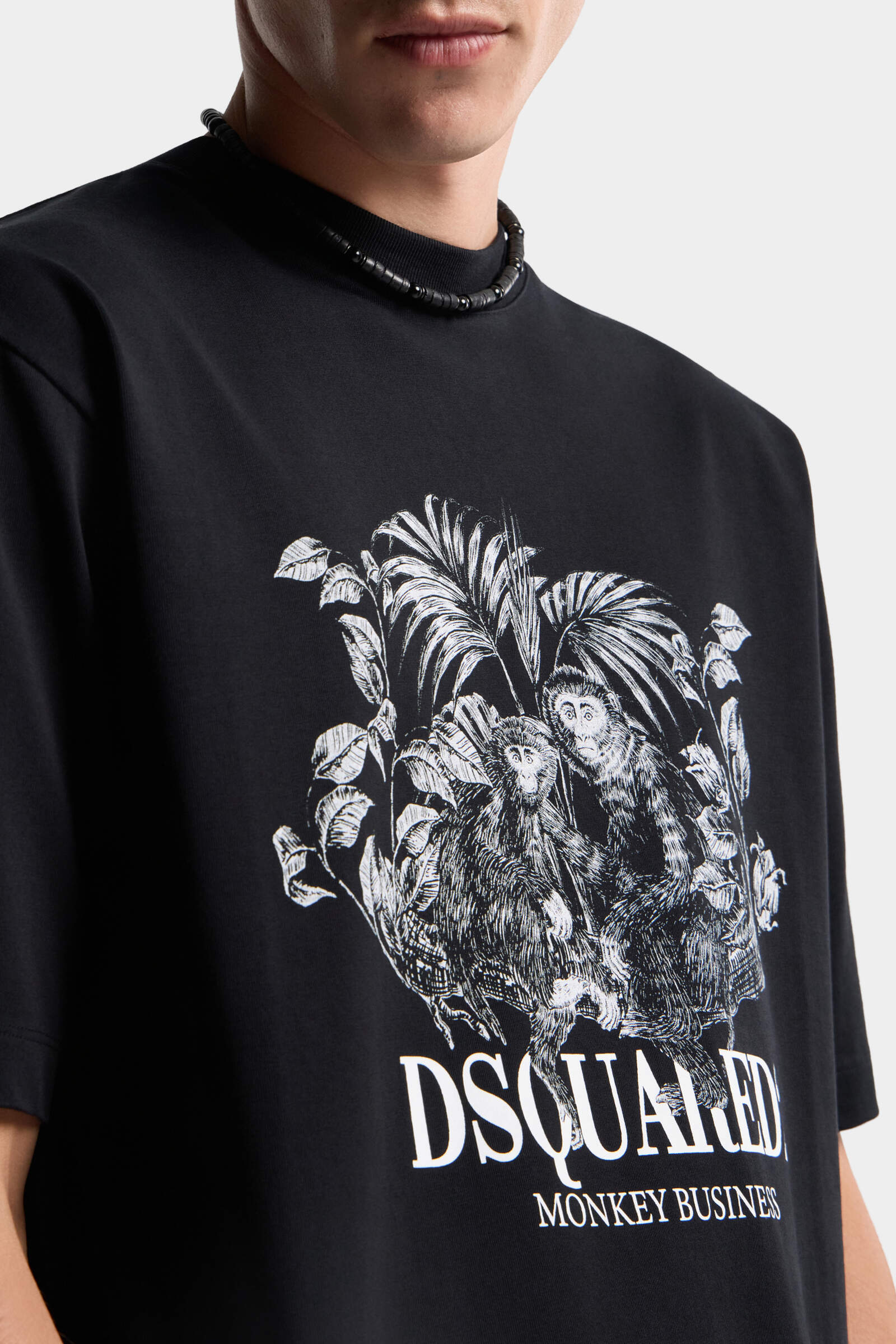 S74GD1545D20106  CAMISETA LOOSE SELVA MONO "DSQUARED2" SZM  - negro