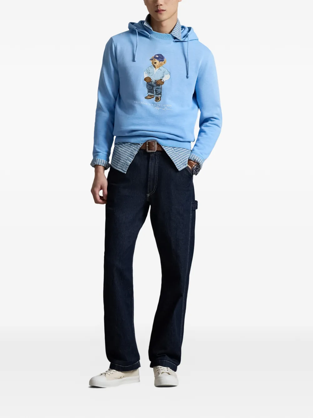 710B14619001 SUDADERA CAPUCHA OSO  CELESTE