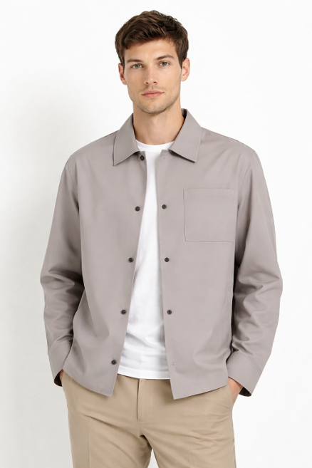 GI000318U12301SZ SOBRECAMISA TECNICA LIGERA LAMINAR GRIS PERLA