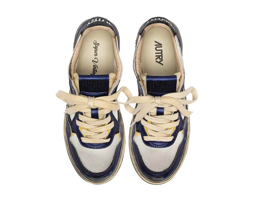 A1UNAVLMKH03 SUP VINT LOW MAN MESH/LEA WHT/TANZANITE AUTRY FW26 - WHT/TANZANITE
