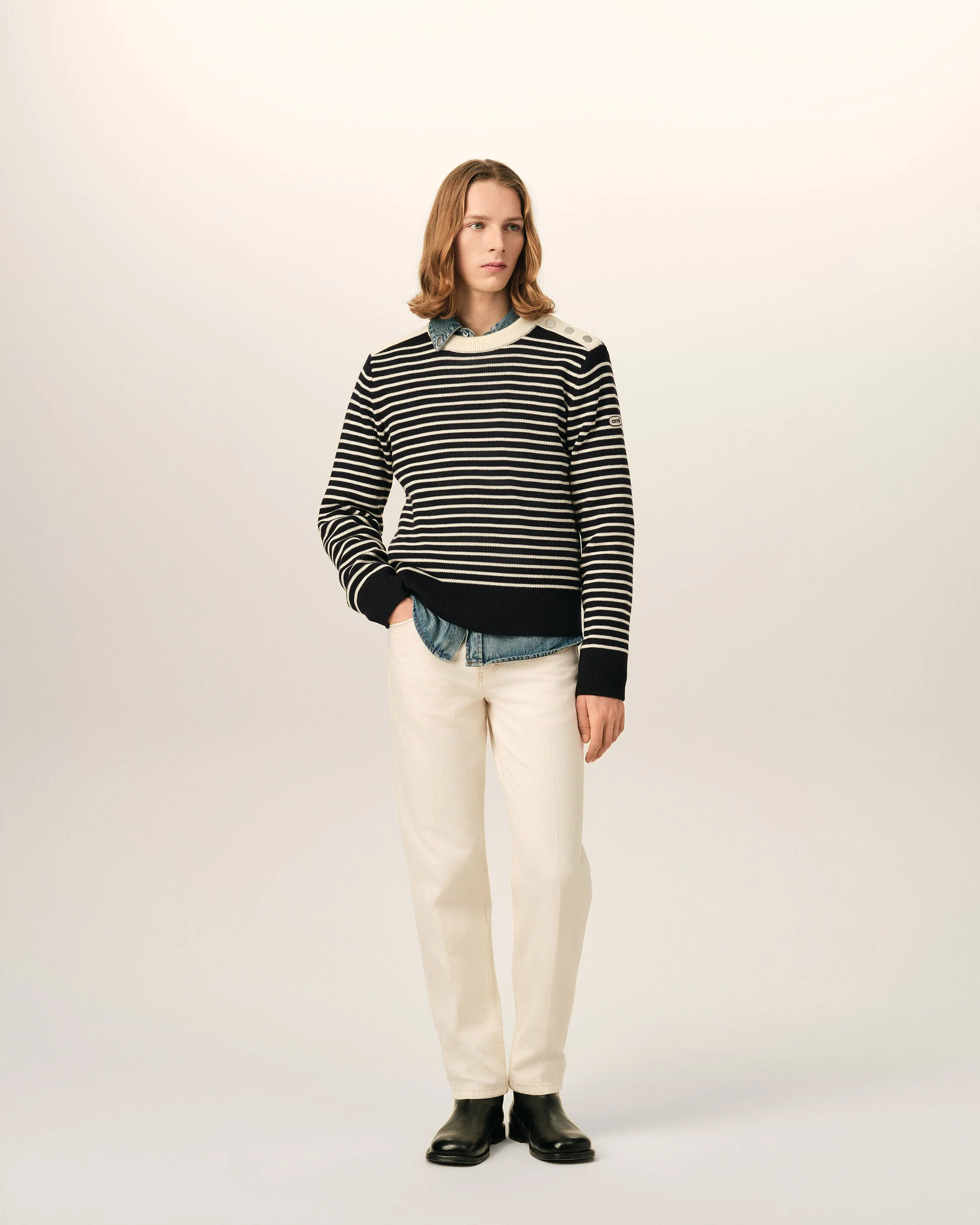 HTR921.DE0134 PARISIAN FIT JEANS AMI PARIS FW26 - BLANC CREME