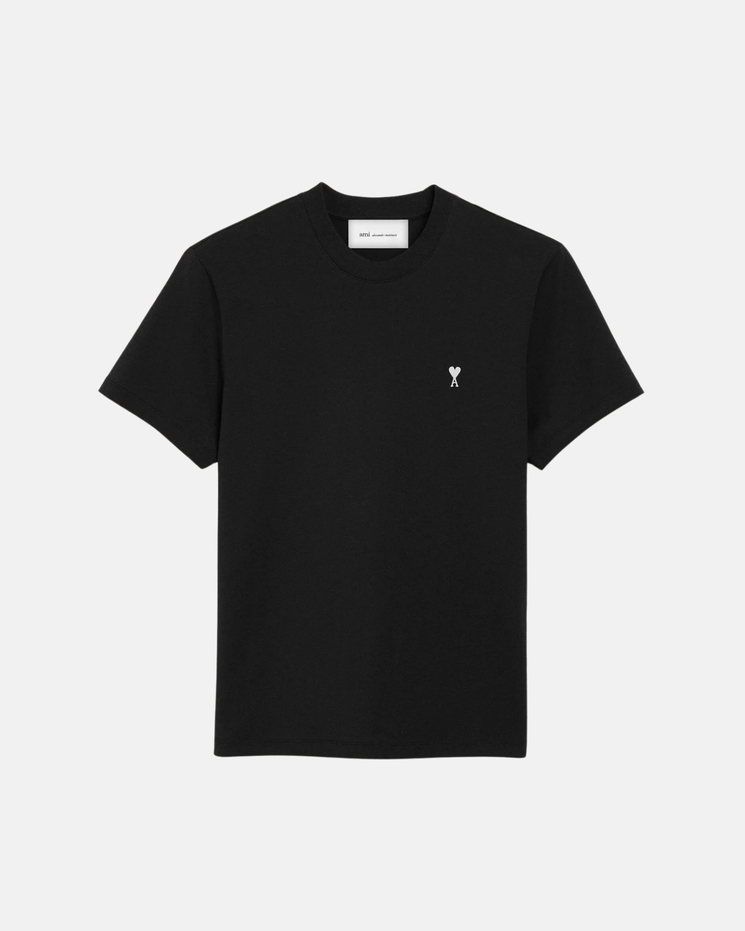 HTS346.724 TSHIRT WITH CONTRASTED AMI DE COEUR AMI PARIS FW26 - NOIR/BLANC CREME