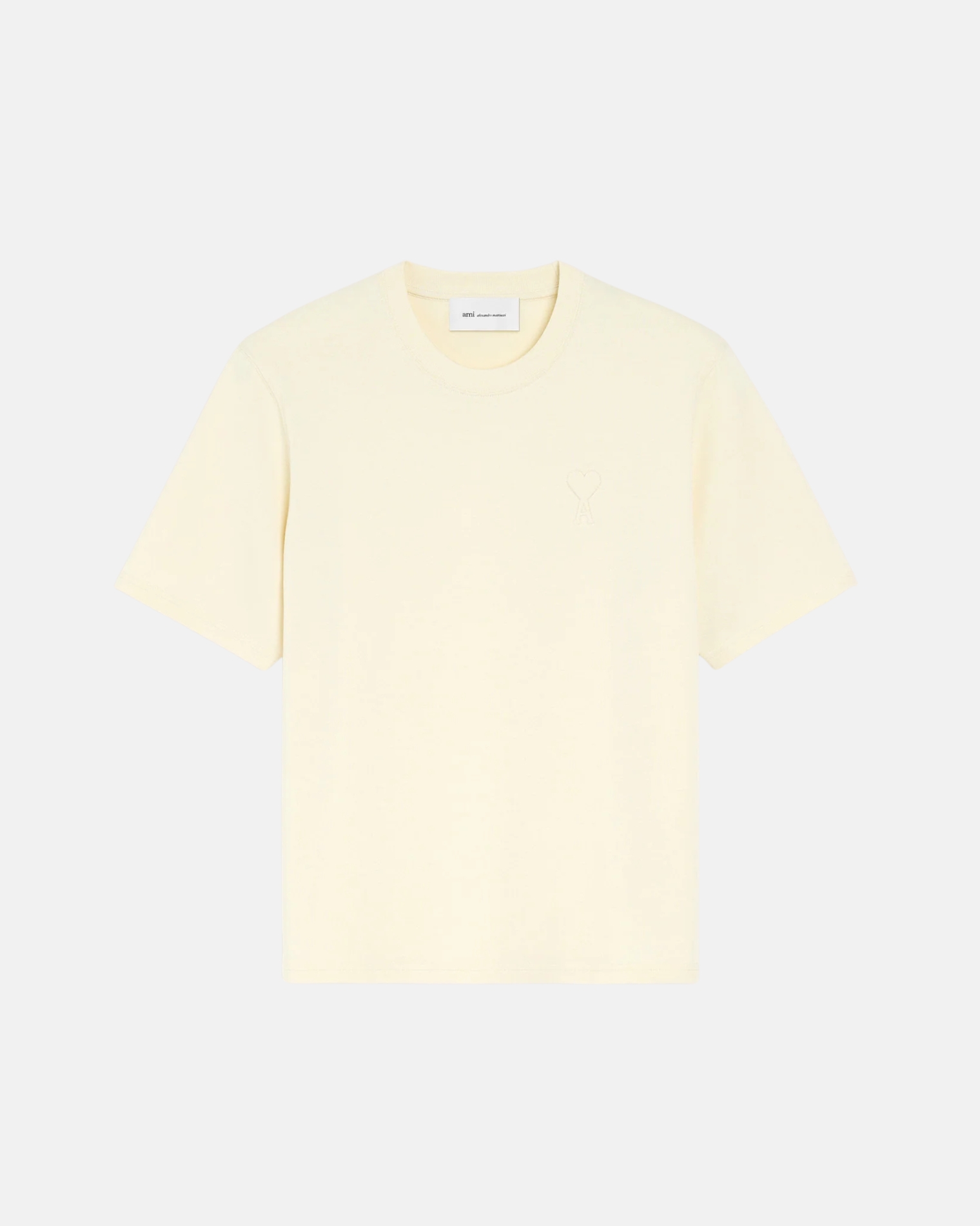 UTS357.726 TSHIRT WITH TONAL EMBOSSED BIG AMI DE COEUR AMI PARIS FW26 - IVOIRE