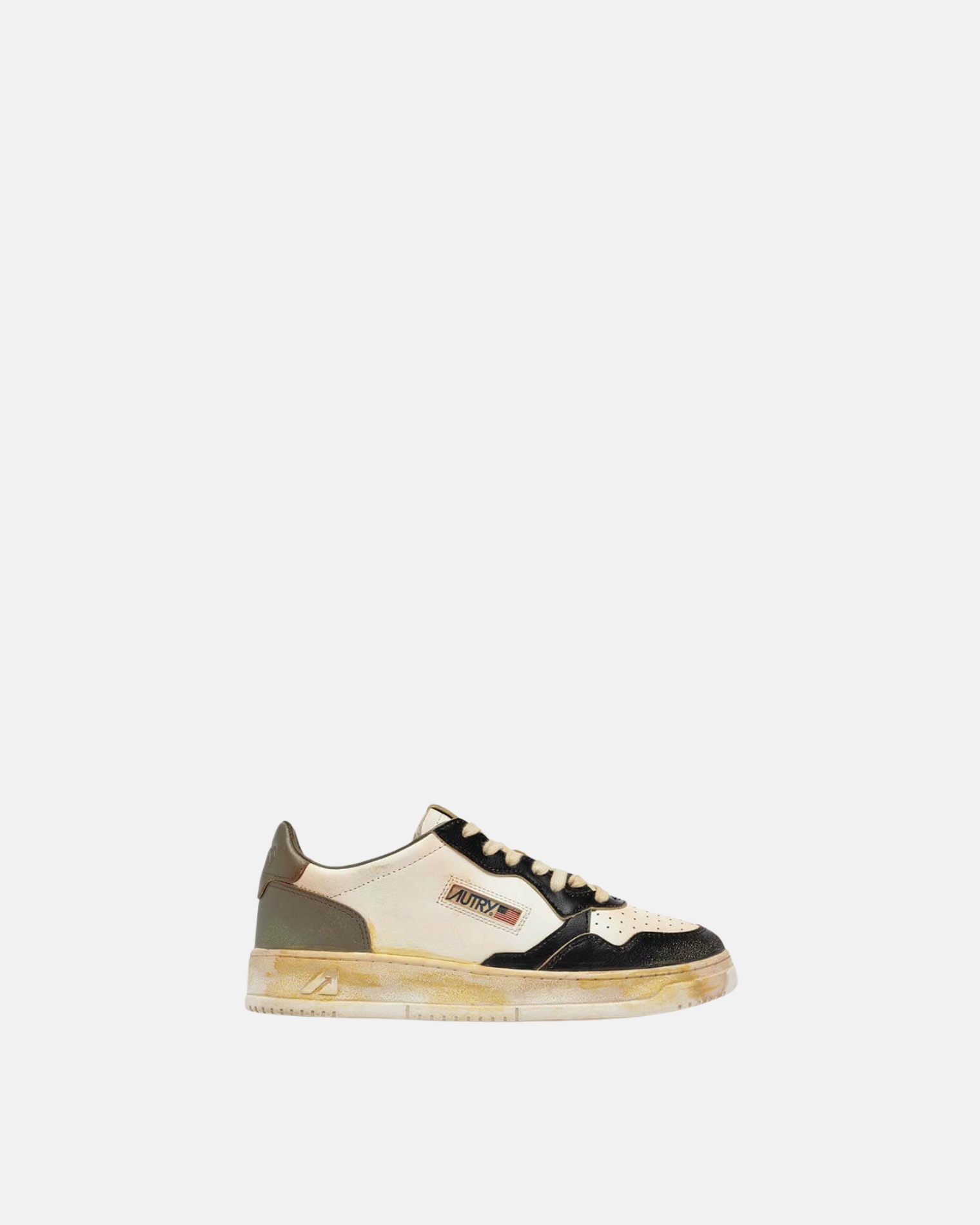 A1UNAVLMSV06 SUP VINT LOW MAN LEAT/LEAT WHT/BLK/COVGRN AUTRY FW26 - WHT/BLK/COVGRN