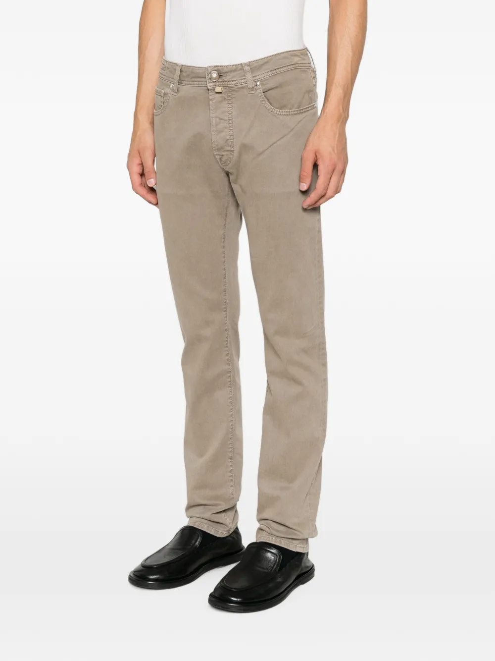 JUM_QE004036S4216TN PANT 5 PKT SLIM FIT BARD WOVEN COTTON JACOB B75   B CO BEIGS    HËN FW26