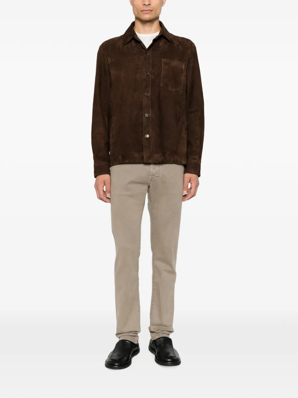 JUM_QE004036S4216TN PANT 5 PKT SLIM FIT BARD WOVEN COTTON JACOB B75   B CO BEIGS    HËN FW26