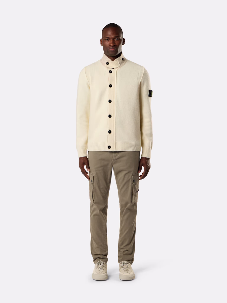 L2S155100047S00A3 CARDIGAN STONE ISLAND FW26 - IVORY