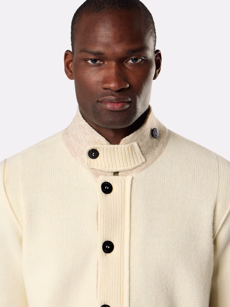 L2S155100047S00A3 CARDIGAN STONE ISLAND FW26 - IVORY
