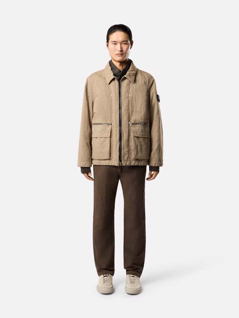L2S154100043S0455 FIELD JACKET STONE ISLAND FW26 - BISCUIT