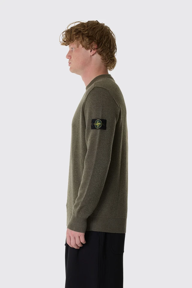 L2S155100011S01C4 CREW NECK STONE ISLAND FW26 - MILITARY GREEN