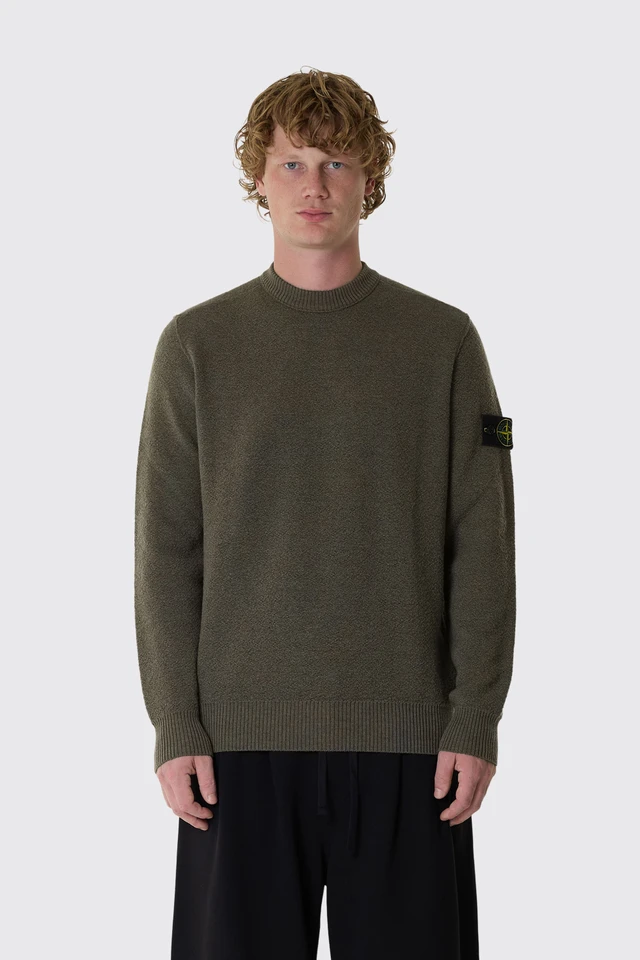 L2S155100011S01C4 CREW NECK STONE ISLAND FW26 - MILITARY GREEN