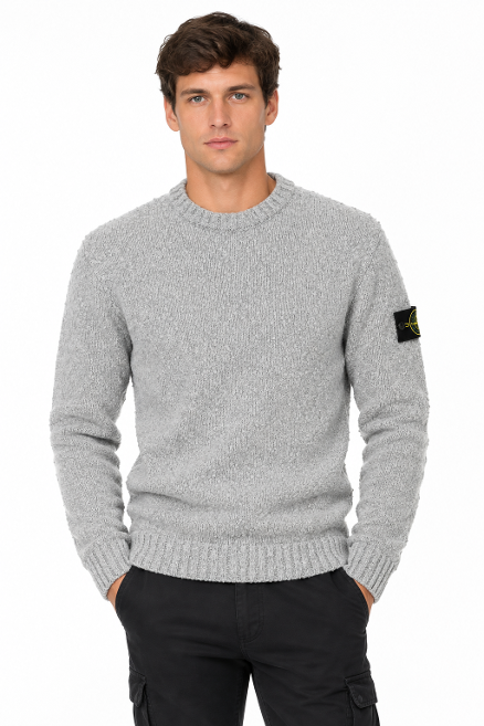 L2S155100011S01C4 CREW NECK STONE ISLAND FW26 - ASH GREY