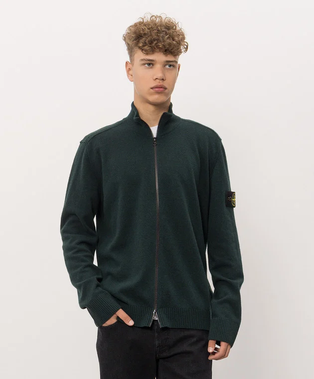 L2S155100023S00B4 CARDIGAN STONE ISLAND FW26 - DARK GREEN