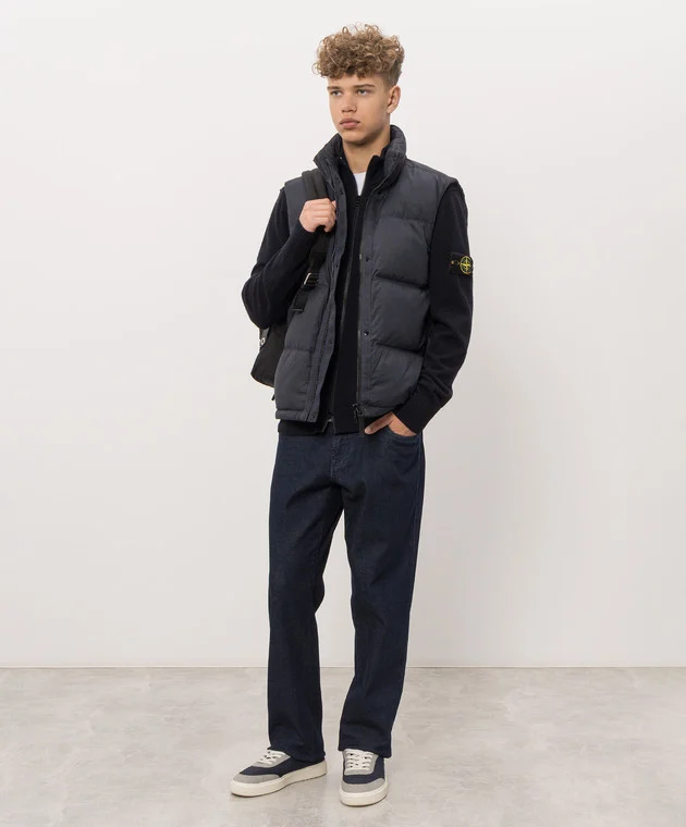 L2S155100023S00B4 CARDIGAN STONE ISLAND FW26 - NAVY BLUE