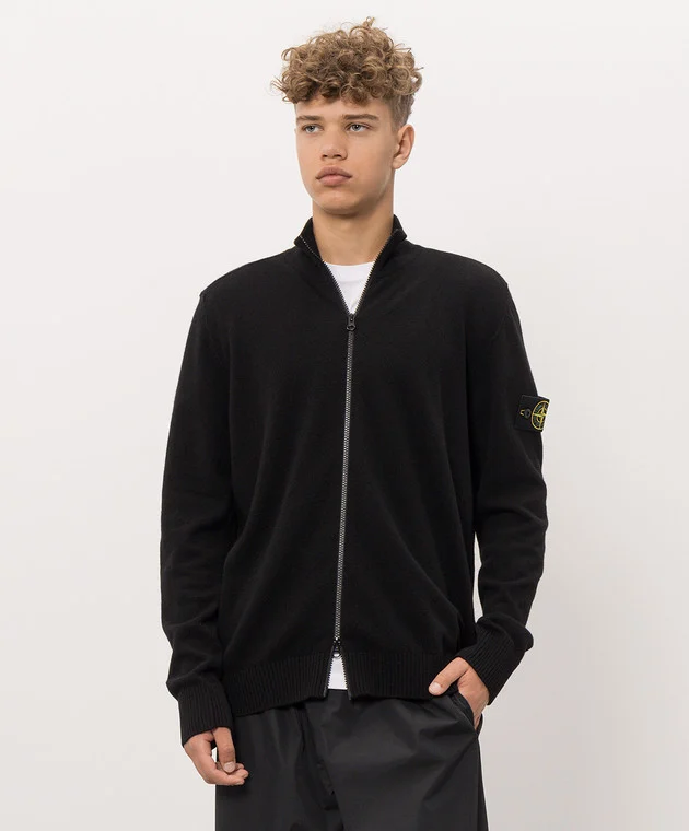 L2S155100023S00B4 CARDIGAN STONE ISLAND FW26 - BLACK