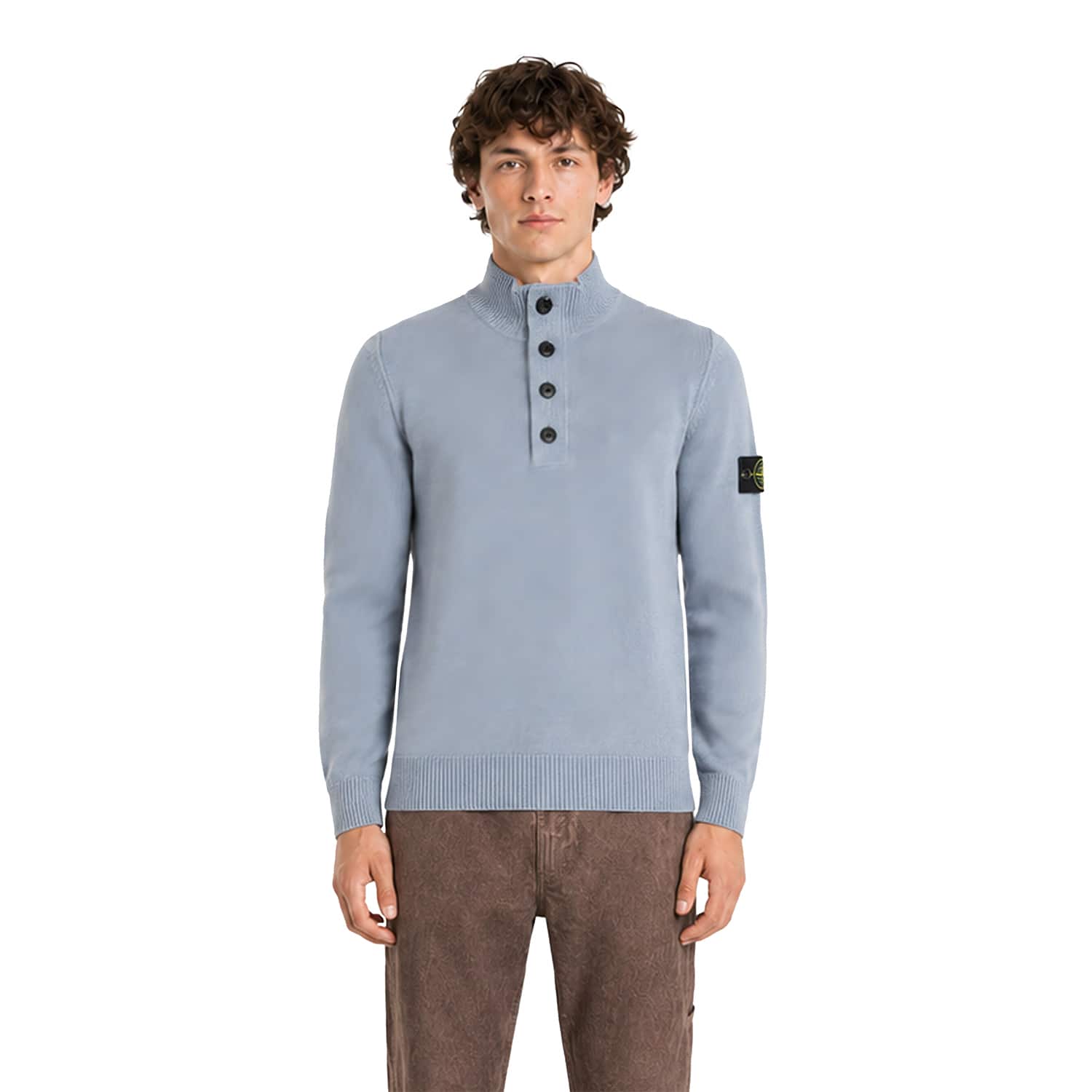 L2S155100040S00A3 LS POLO STONE ISLAND FW26 - ASH GREY