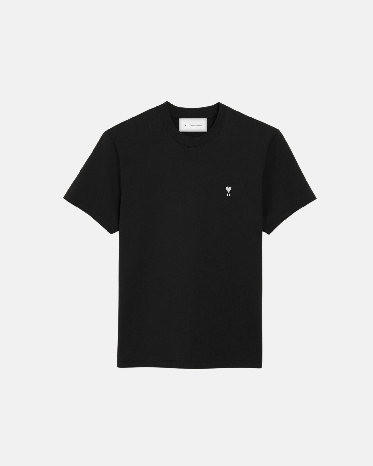 HTS346.724 TSHIRT WITH CONTRASTED AMI DE COEUR AMI PARIS FW26 - NOIR/BLANC CREME