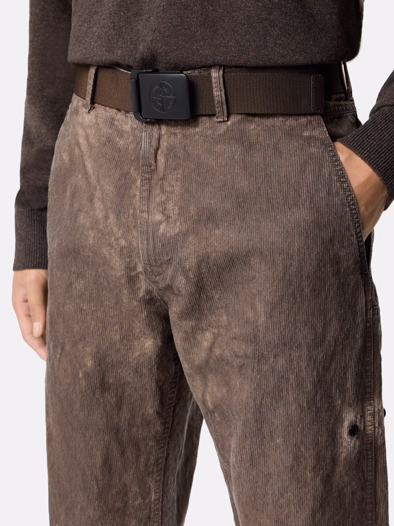 L2S159300001S0073 BELT STONE ISLAND FW26 - SHADOW BROWN