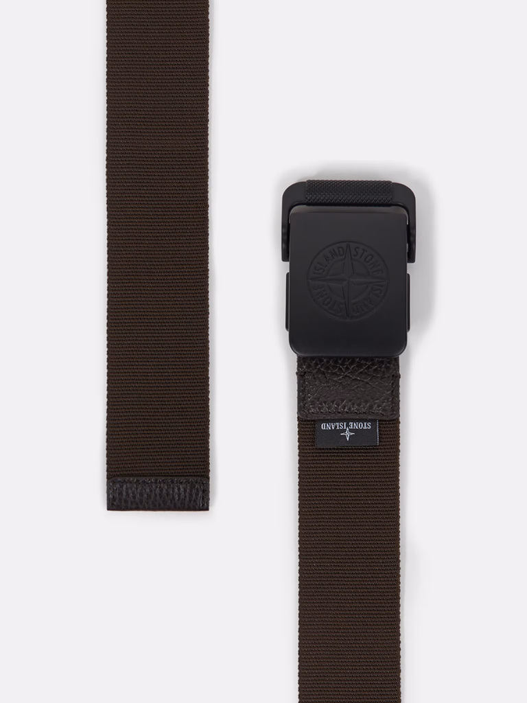 L2S159300001S0073 BELT STONE ISLAND FW26 - SHADOW BROWN