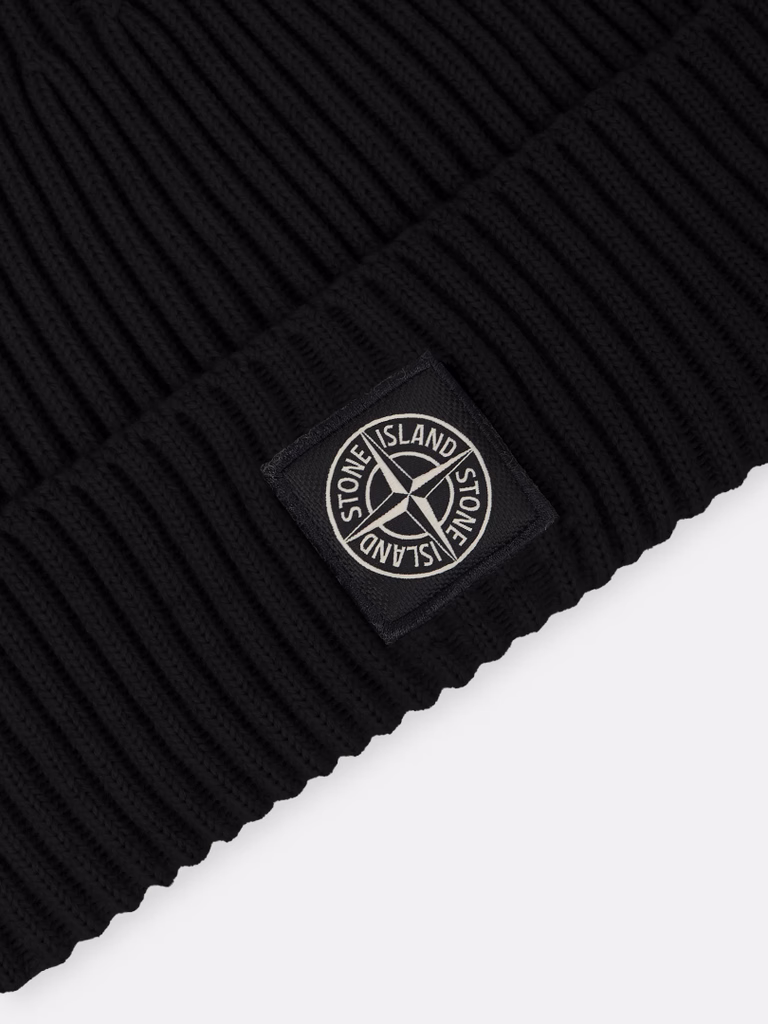 L2S15N100002S00C3 BEANIE STONE ISLAND FW26 - BLACK