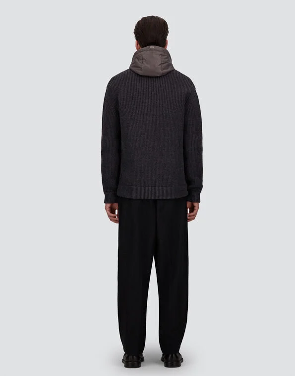MC000195U 70272 MEN'S KNITTED CARDIGAN HERNO FW26 - DARK GREY