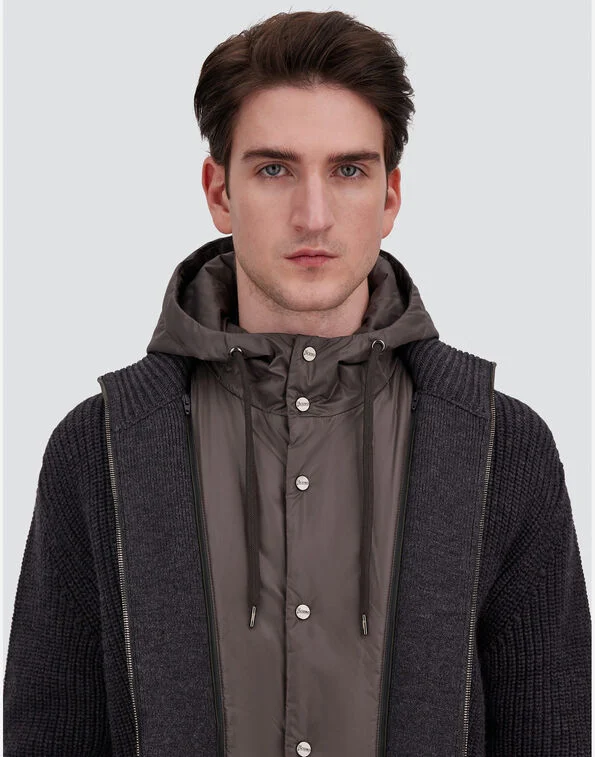 MC000195U 70272 MEN'S KNITTED CARDIGAN HERNO FW26 - DARK GREY