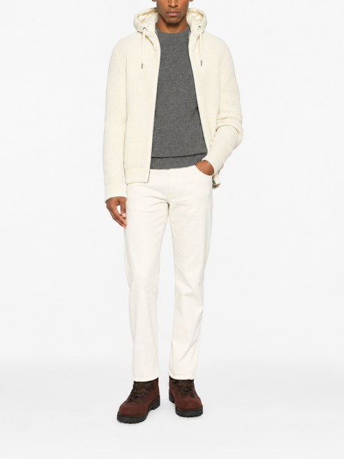 MC000195U 70272 MEN'S KNITTED CARDIGAN HERNO FW26 - WHITE