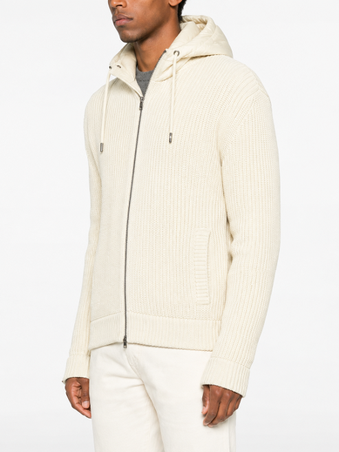MC000195U 70272 MEN'S KNITTED CARDIGAN HERNO FW26 - WHITE