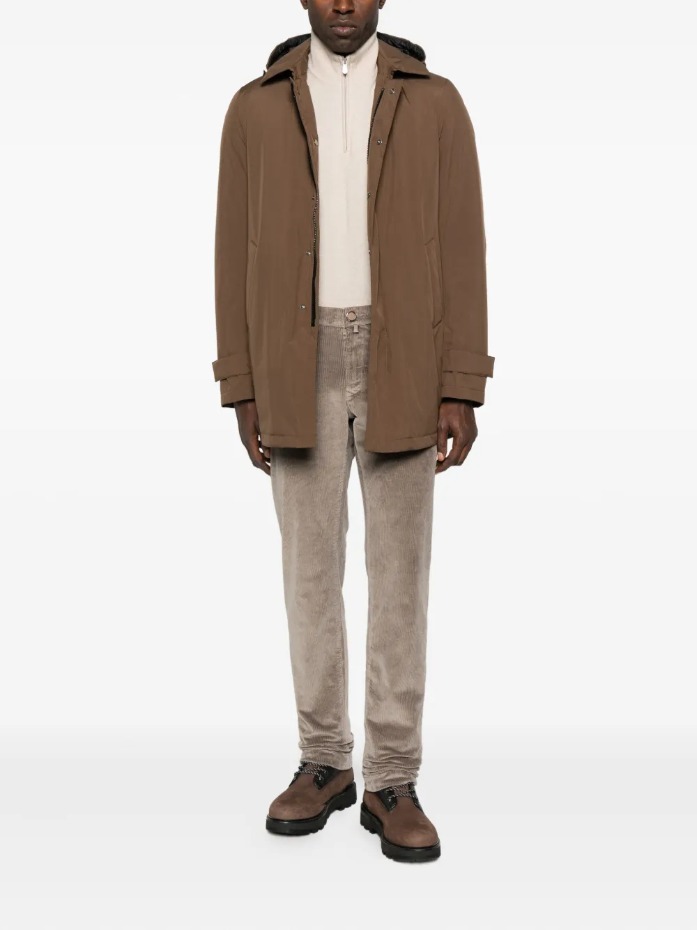 PI001242U 12840 MEN`S WOVEN HALF COAT HERNO FW26 - MARRONE