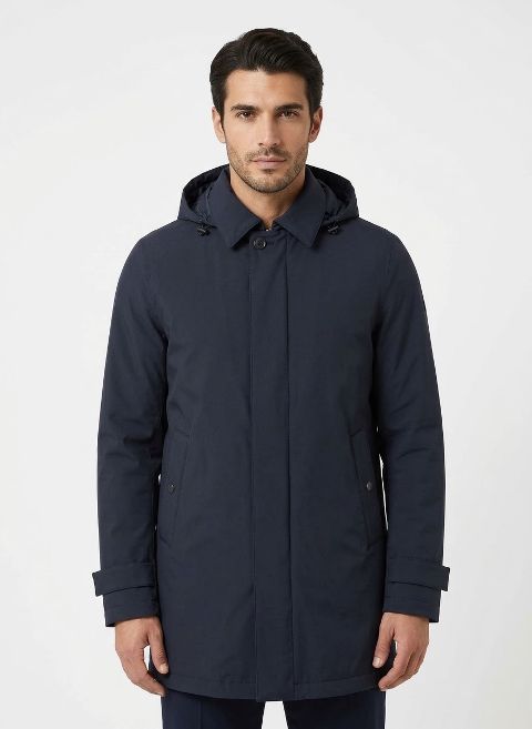PI001242U 12840 MEN`S WOVEN HALF COAT HERNO FW26 - BLU
