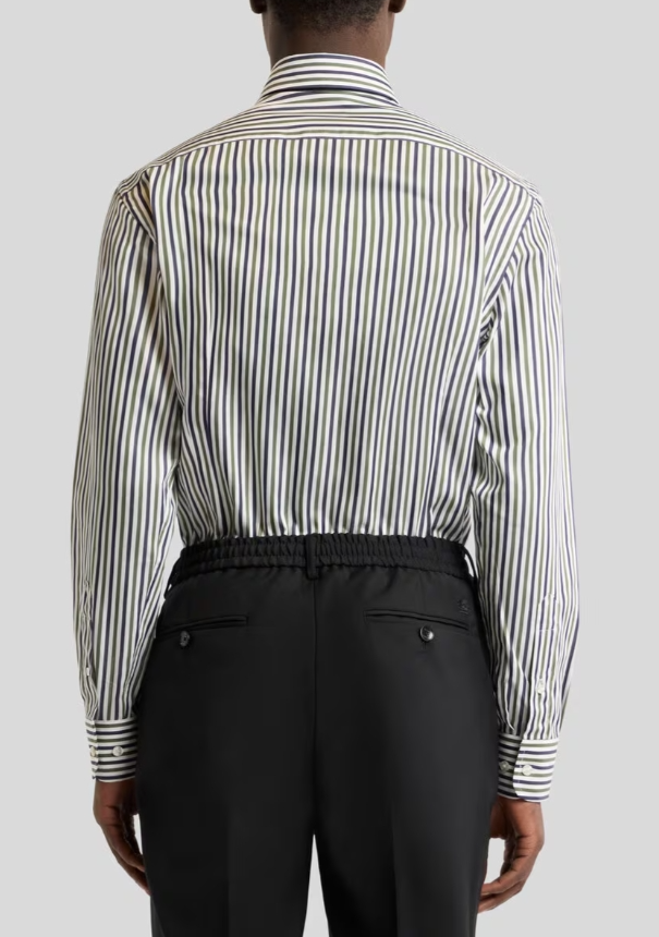 MRIB000499TR514 ROMA LOGO BD SHIRT ETRO FW26 - WHITE GREEN