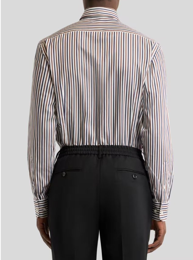 MRIB000499TR514 ROMA LOGO BD SHIRT ETRO FW26 - WHITE BROWN
