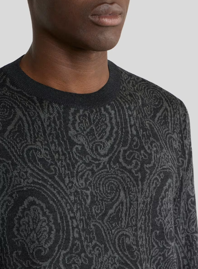 MRKF0096AQ12X ROMA KNITTED C-NECK ETRO FW26 - DARK GRAY