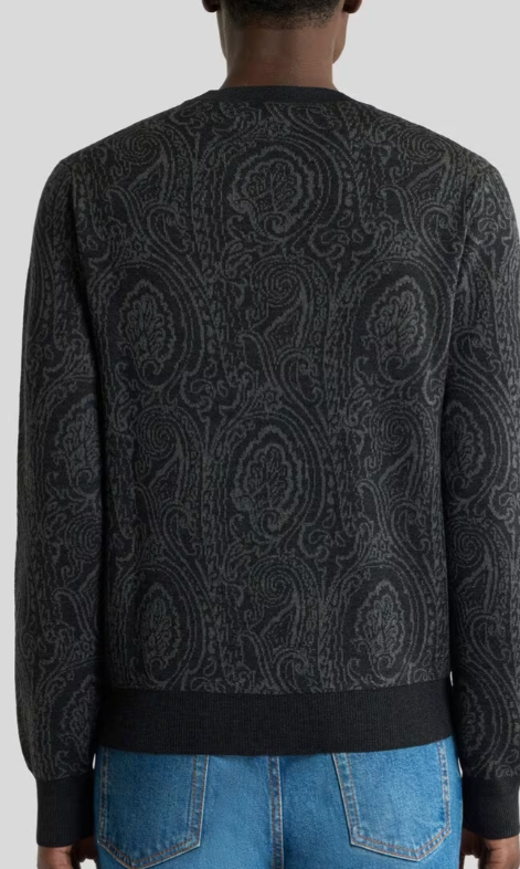 MRKF0096AQ12X ROMA KNITTED C-NECK ETRO FW26 - DARK GRAY
