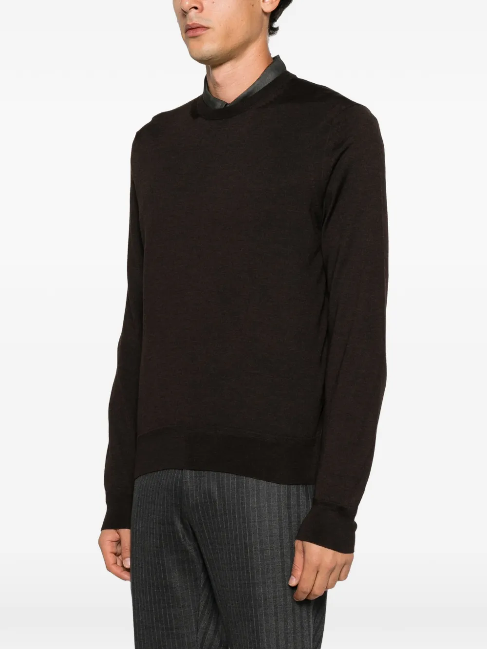 KCL082 YMK073 KNITWEAR LONG SLEEVE CREW NECK KNITTED TOM FORD FW26 - CHOCOLATE TORTE