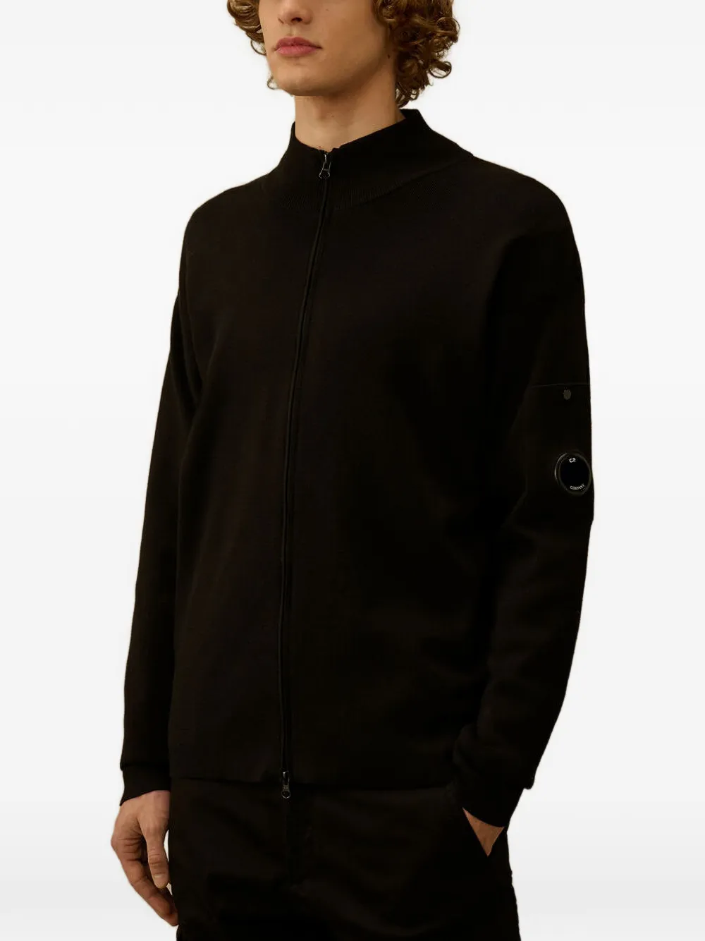 21CMKN075A005528A KNITWEAR-CARDIGAN C.P. COMPANY FW26 - BLACK